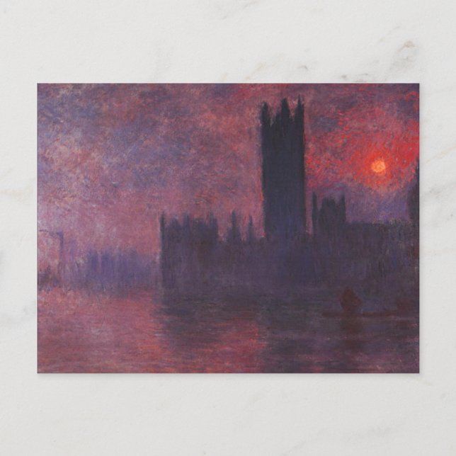 Monet Chambres du Parlement à Sunset Carte postale (Devant)