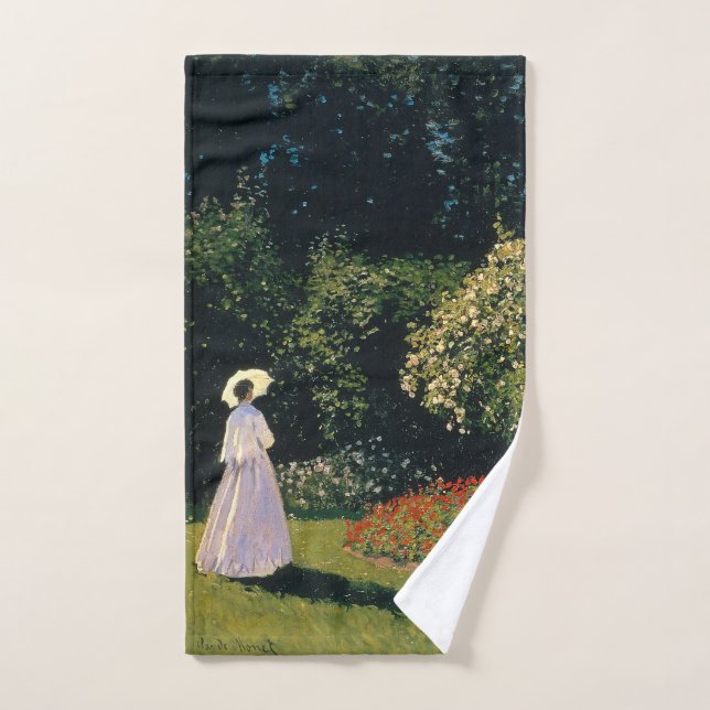 Monet - Femme dans le jardin (Serviette à main)