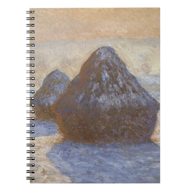 Monet Haystacks en Carnet de spirale hivernale (Devant)