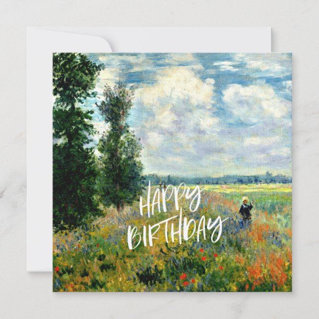 Monet - Poppy Fields, Argenteuil - voeux d'anniver (Devant)