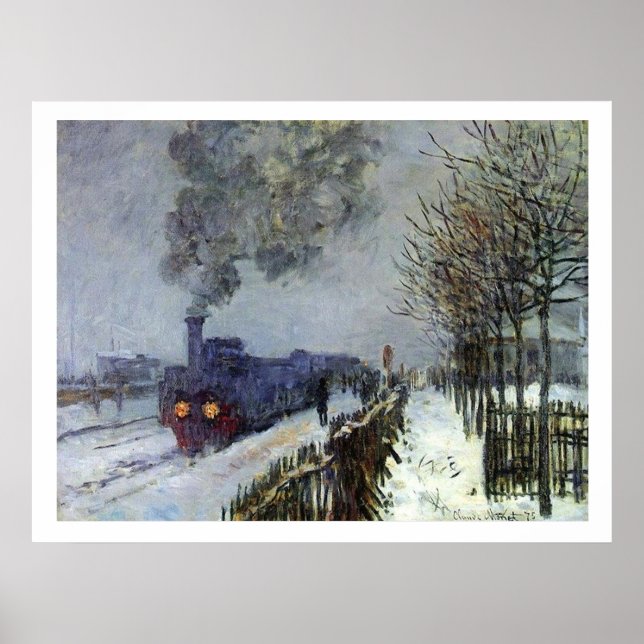 Monet Train in Snow Poster (Devant)