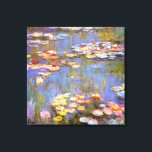 MONET WATER LILIES 1916 brite toile étirée Art<br><div class="desc">Claude Monet, peintre impressionniste français, peint ces Water Lilies — 1916, à l'origine comme une peinture à l'huile sur toile inspirée de son propre jardin au début du 20ème siècle en France. Etant âgé de 76 ans lorsqu'il peignit cette création d'étang de nénuphars, les cataractes de Monet progressaient et changeaient...</div>