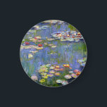 Monet Water Lilies 1916 Magnet<br><div class="desc">Aimant Monet Water Lilies 1916. Peinture à l'huile sur toile de 1916. L'impressionniste Claude Monet demeure réputé et apprécié pour les peintures de nénuphars qu'il a réalisées dans son étang de jardin de Giverny. Cette peinture spécifique de nénuphars, datant de 1916, révèle l’évolution de Monet vers une abstraction croissante et...</div>