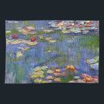 Monet Water Lilies 1916 Serviette de cuisine<br><div class="desc">Monet Water Lilies 1916 serviette de cuisine. Peinture à l'huile sur toile de 1916. L'impressionniste Claude Monet demeure réputé et apprécié pour les peintures de nénuphars qu'il a réalisées dans son étang de jardin de Giverny. Cette peinture spécifique de nénuphars, datant de 1916, révèle l’évolution de Monet vers une abstraction...</div>