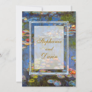 Monet Water Lilies Faire-part de mariage carte pla