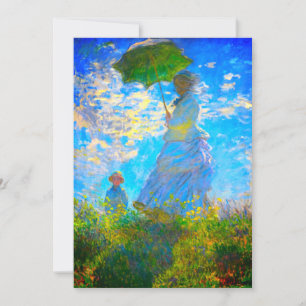 Monet Woman avec une carte Parasol