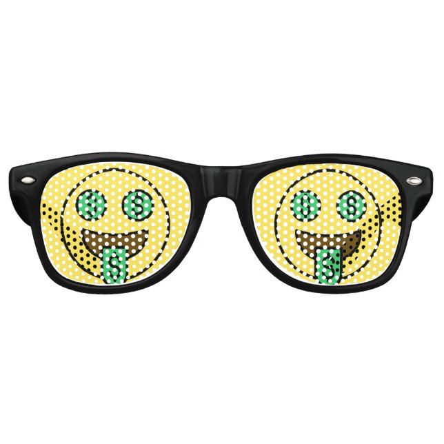 Money Face Emoji Retro Lunettes de soleil (Devant)
