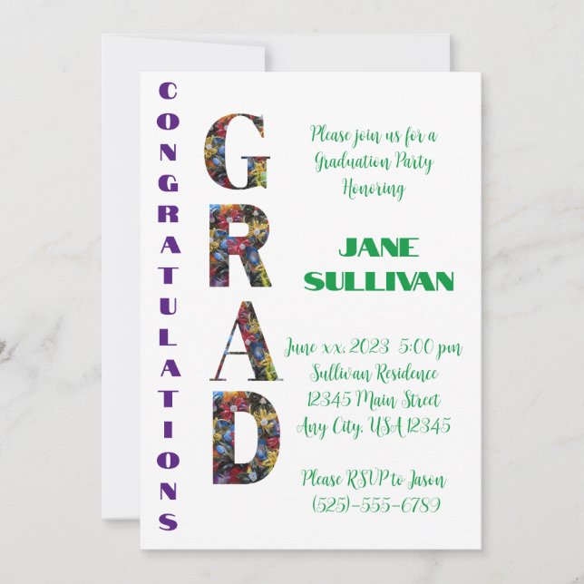 Money Lei Félicitations GRAD invitation (Devant)