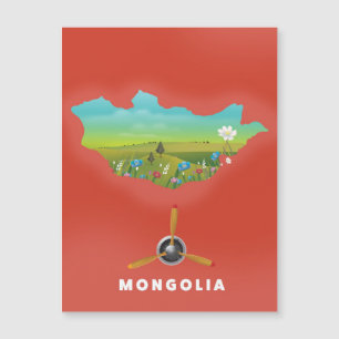 Mongolie Carte illustrée affiche touristique.