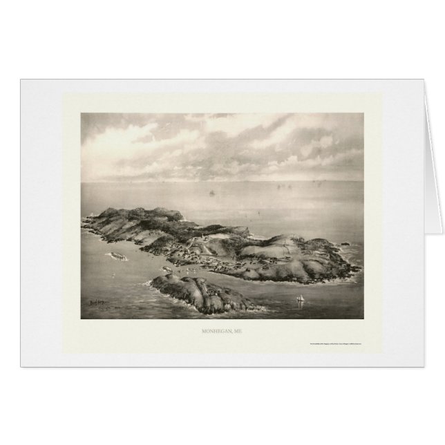 Monhegan, JE carte panoramique - 1896 (Devant horizontal)