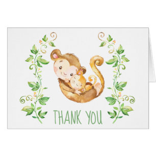 Monkey Baby shower Party Merci Carte de note