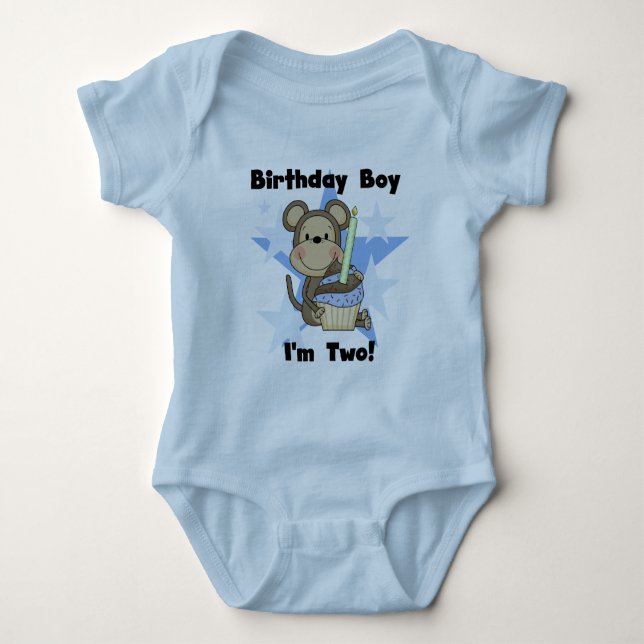 Monkey Boy 2nd Birthday Tshirts et cadeaux (Devant)