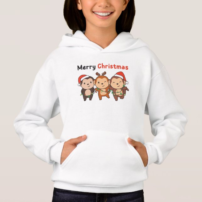 Monkey Christma Animals Monkeys Merry Christmas (Devant)