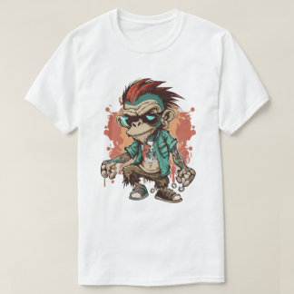 Monkey Gangster Cartoon T-Shirt de base pour homme