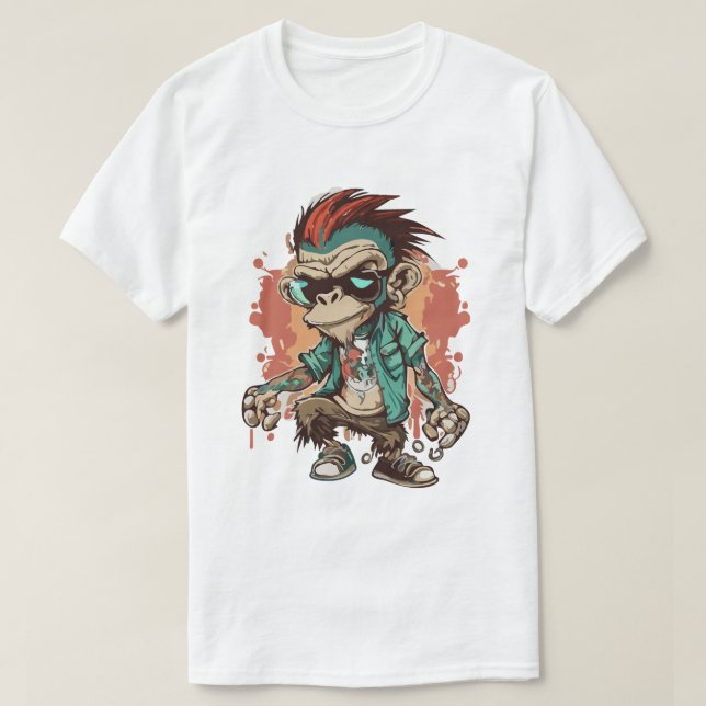 Monkey Gangster Cartoon T-Shirt de base pour homme (Design devant)