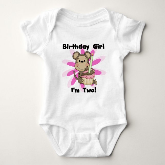 Monkey Girl 2e Anniversaire Tshirts et cadeaux (Devant)