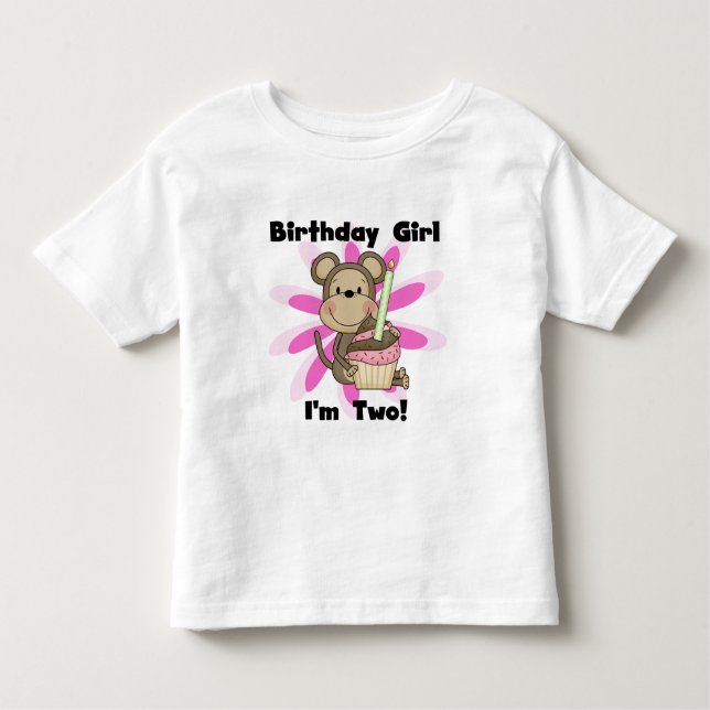 Monkey Girl 2e Anniversaire Tshirts et cadeaux (Devant)