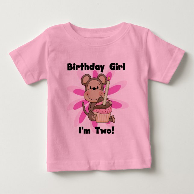 Monkey Girl 2e Anniversaire Tshirts et cadeaux (Devant)