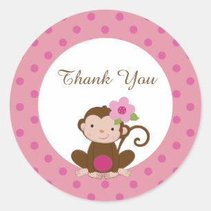 Monkey Girl Baby shower Favoriser les étiquettes c