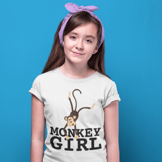 MONKEY GIRL FUNNY GIRLS T-SHIRTS ENFANTS (Créateur téléchargé)