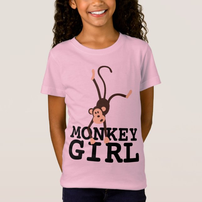 MONKEY GIRL FUNNY GIRLS T-SHIRTS ENFANTS (Devant)