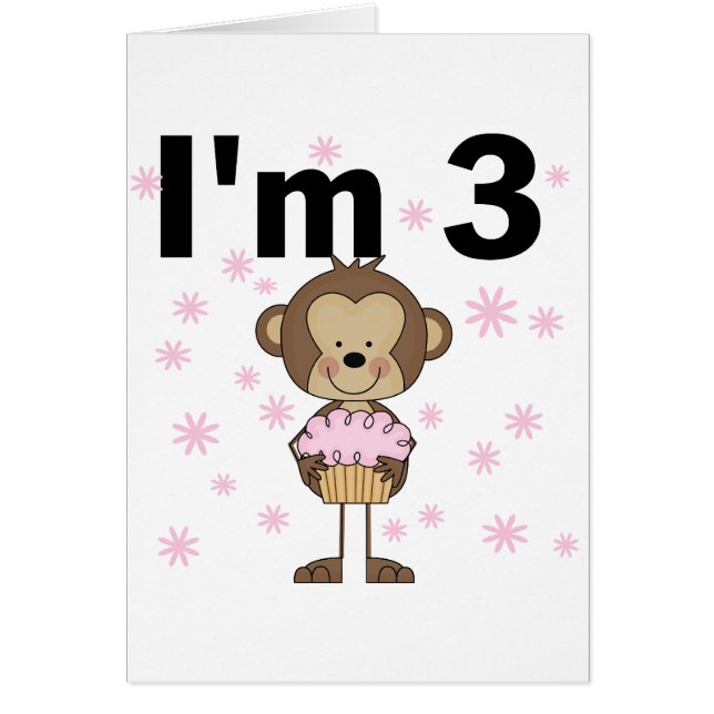 Monkey I'm 3 Anniversaire Tshirts et cadeaux (Devant)