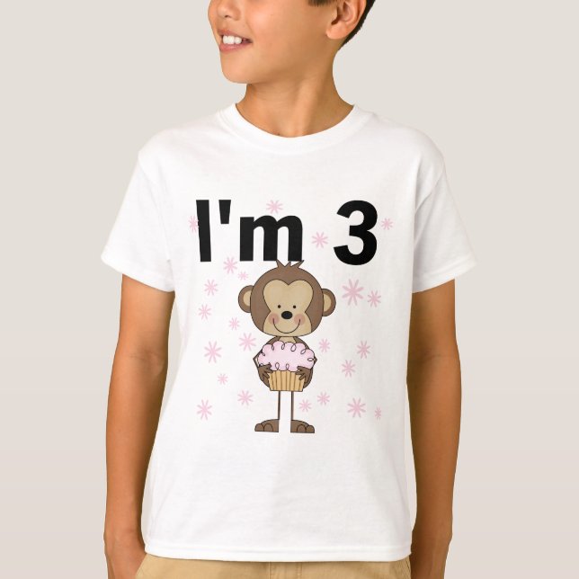 Monkey I'm 3 Anniversaire Tshirts et cadeaux (Devant)