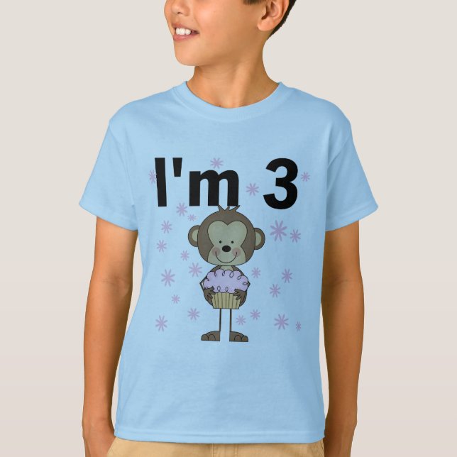 Monkey I'm 3 Anniversaire Tshirts et cadeaux (Devant)
