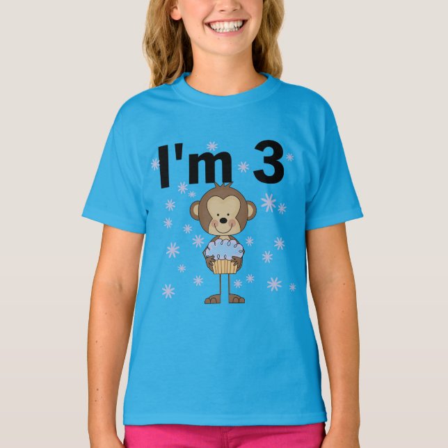 Monkey I'm 3 Anniversaire Tshirts et cadeaux (Devant)