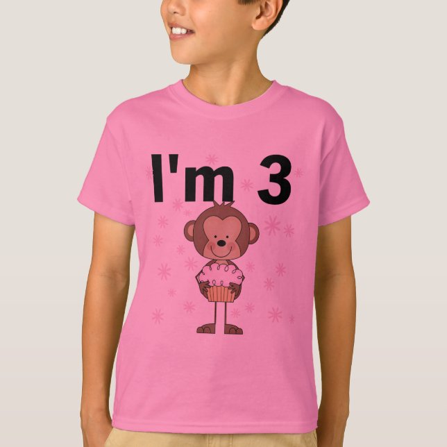 Monkey I'm 3 Anniversaire Tshirts et cadeaux (Devant)
