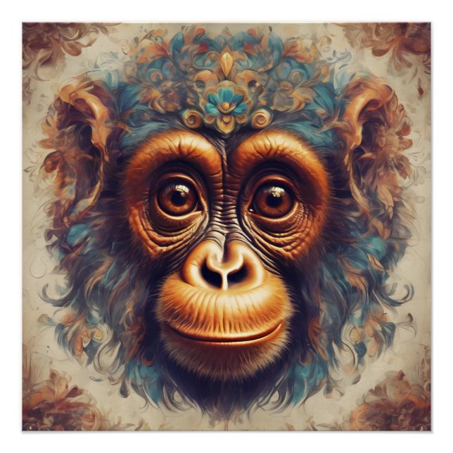 Monkey no 1 Glossy Poster (Devant)
