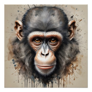 Monkey no 2 Glossy Poster