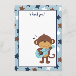 Monkey Rockstar Guitare Carte de remerciements