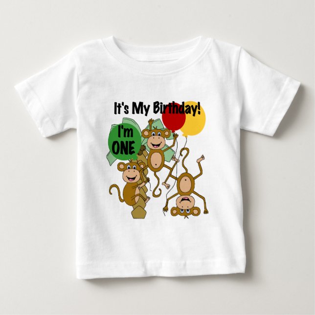 Monkey Shine 1er Anniversaire Tshirts et cadeaux (Devant)