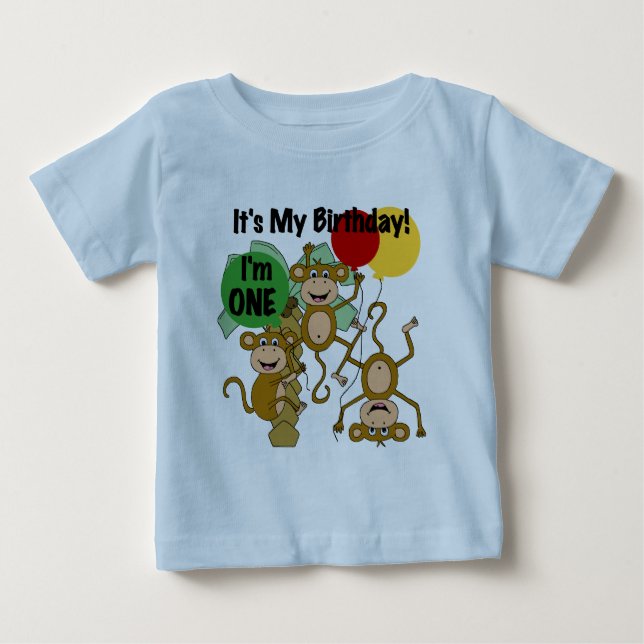 Monkey Shine 1er Anniversaire Tshirts et cadeaux (Devant)