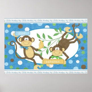 Monkeys Mural Poster murale Baby Nursery Kids Room