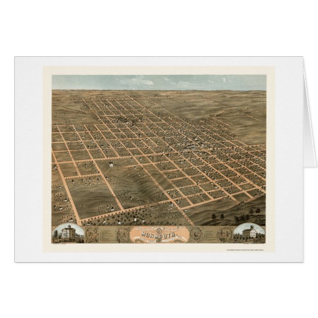 Monmouth, carte panoramique de l'IL - 1869 (Devant horizontal)