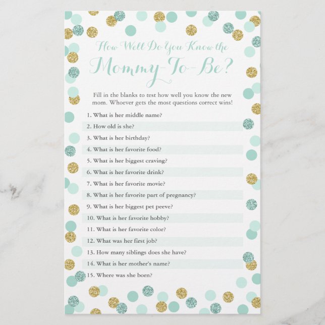 Monnaie et or Connaissez-vous bien le quiz Mommy (Devant)