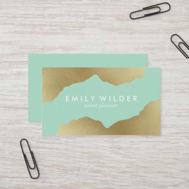 Monnaie et or trempé | Carte de visite (Devant/Arrière en situation)