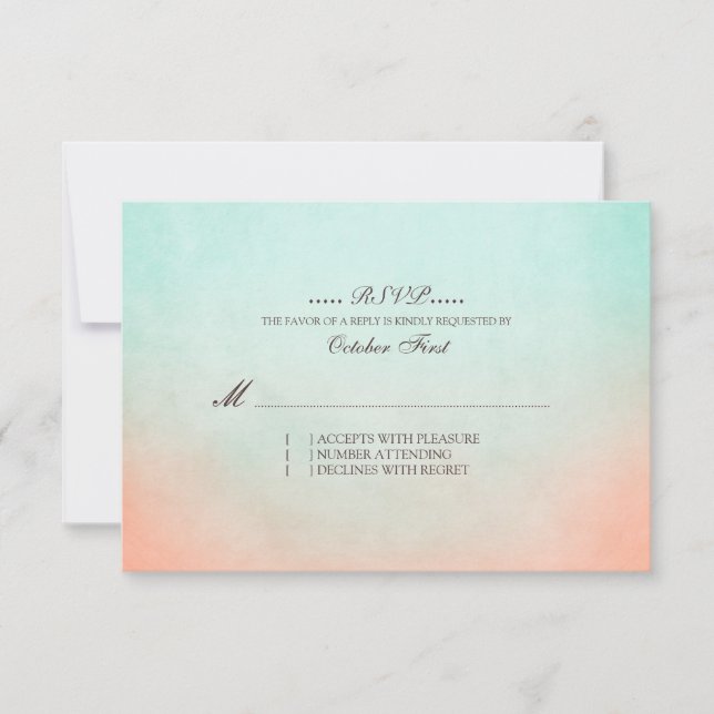 Monnaie et Pêche Bohème Mariage RSVP (Devant)