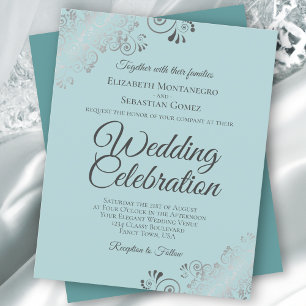 Monnaie et Turquoise Frilly BUDGET Faire-part de m