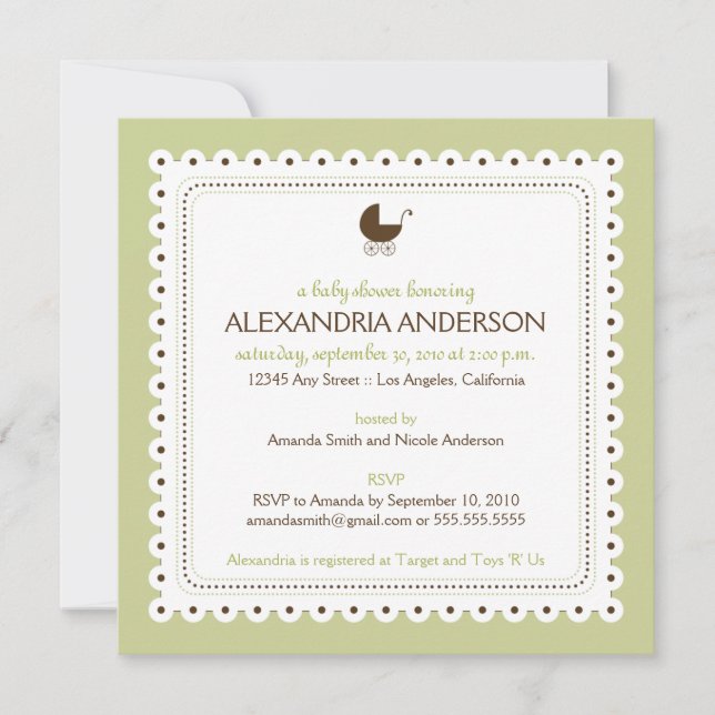 (Monnaie) Invitation Précieuse au Baby shower sur  (Devant)