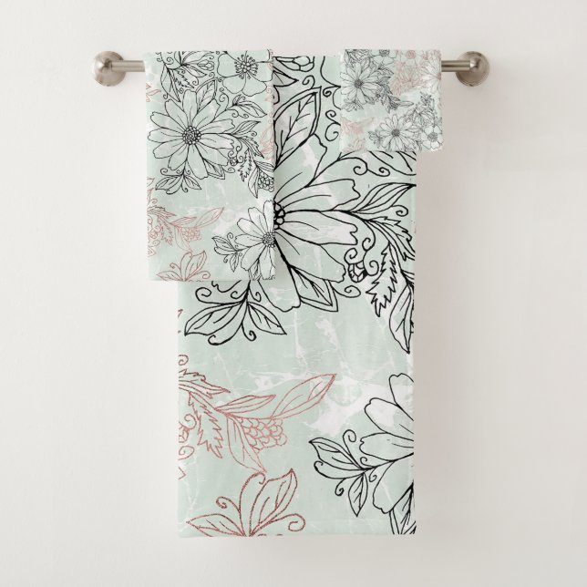 Monnaie moderne Rose noir or marbre floral (En situation)