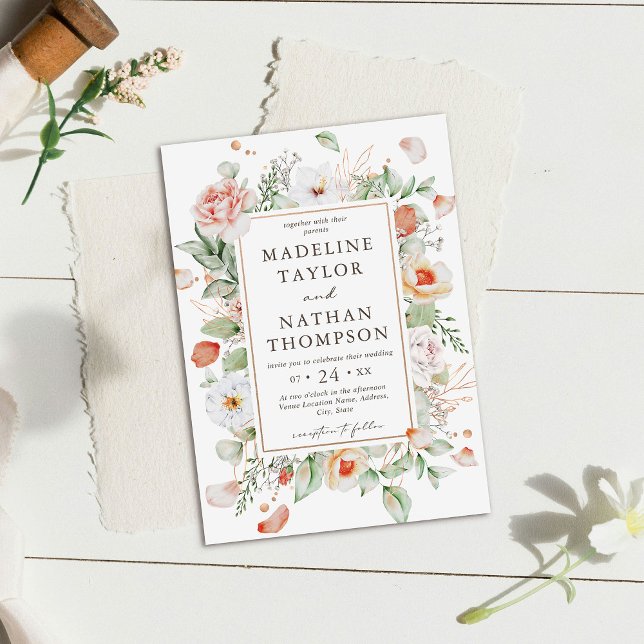 Monnaie verte et Faire-part de mariage floral de P (Créateur téléchargé)