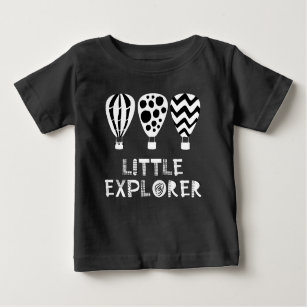 Monochrome "Little Explorer" Design Baby T-shirt