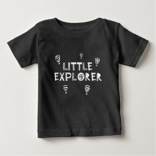 Monochrome "Little Explorer" Design Baby T-shirt