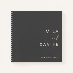 Monochrome Livre d'invité minimaliste Mariage mo