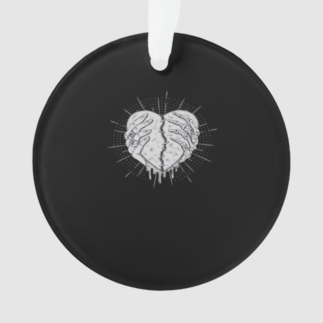 Monochrome Squelette Main Avec Coeur Classique (devant)