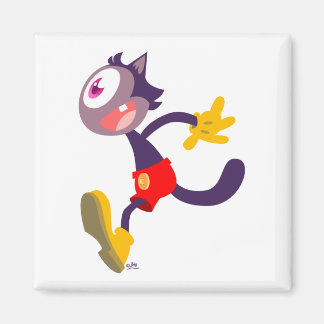 Monocular cat cartoon magnet