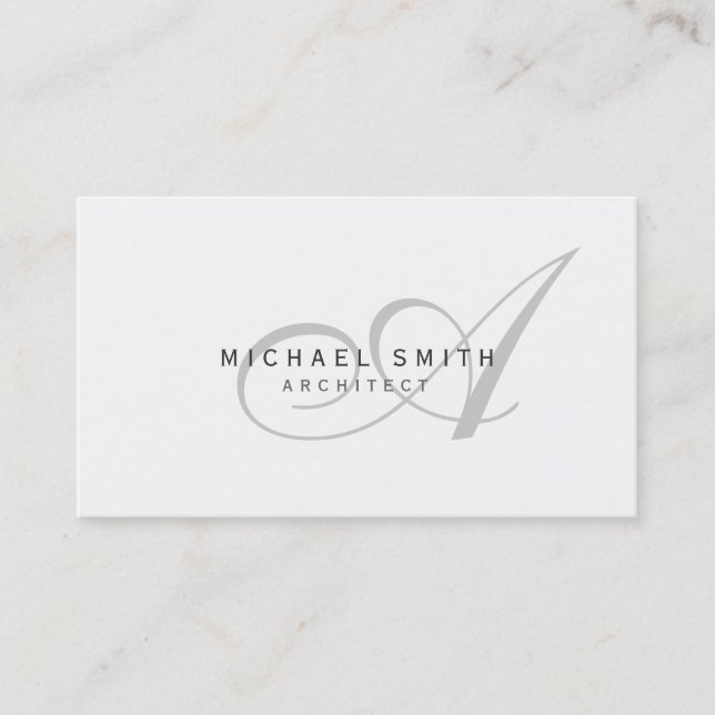 Monogram Architect Modern Simple Carte de visite (Devant)
